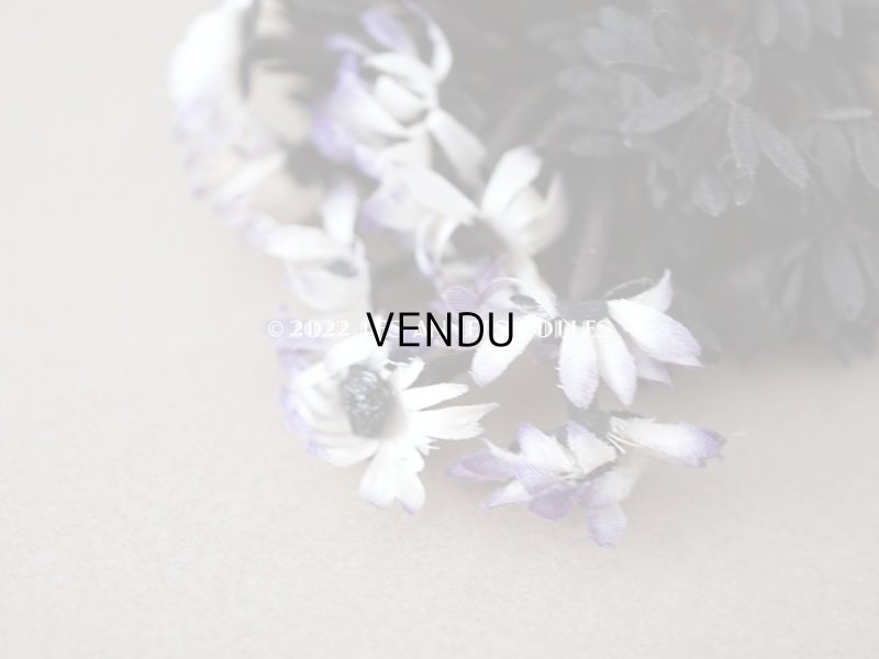 画像3: 1900年頃 アンティーク デイジーの布花　黒い花＆ホワイト・パープルの花