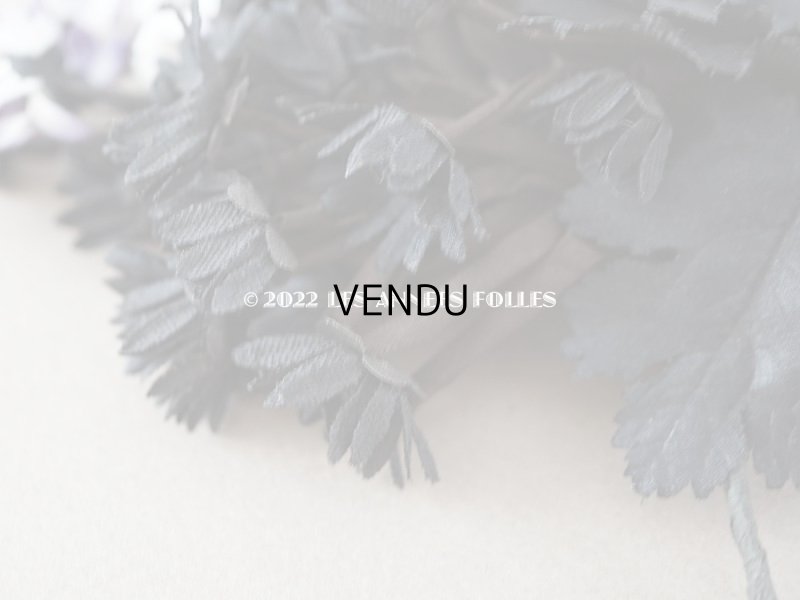 画像5: 1900年頃 アンティーク デイジーの布花　黒い花＆ホワイト・パープルの花