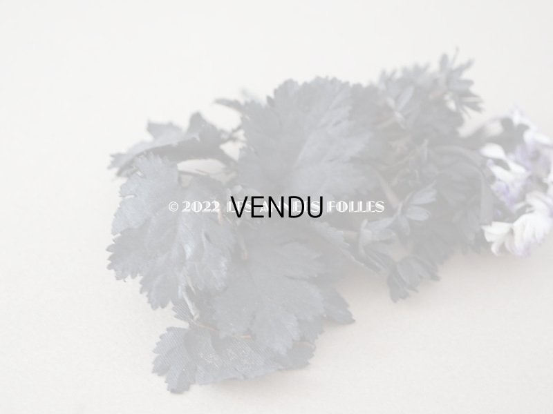 画像7: 1900年頃 アンティーク デイジーの布花　黒い花＆ホワイト・パープルの花