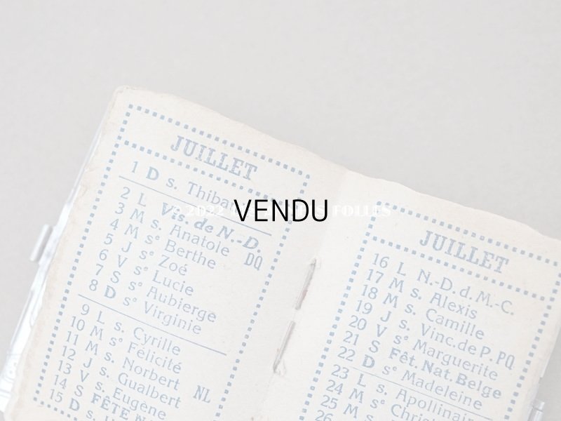 画像8: 【クリスマスセール2022対象外】1934年代 アンティーク ビジュートリーの小さなカレンダーのカルネ  ロカイユ装飾