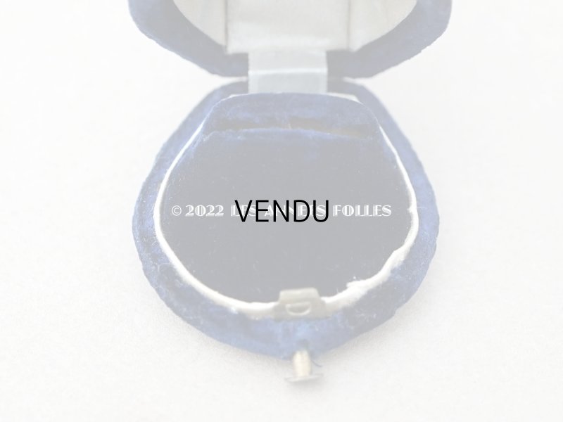 画像11: 【クリスマスセール2022対象外】19世紀 アンティーク リングボックス ナイトブルーのベルベット ジュエリーボックス