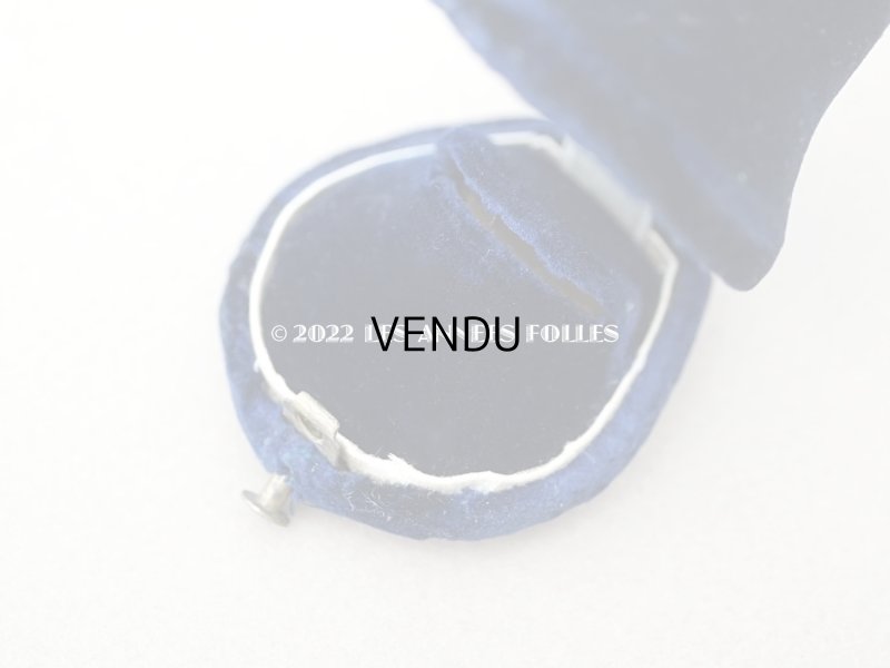 画像10: 【クリスマスセール2022対象外】19世紀 アンティーク リングボックス ナイトブルーのベルベット ジュエリーボックス