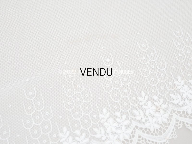 画像7: 【クリスマスセール2022対象外】アンティーク 花の刺繍入り 幅広レース   幅25.5cm