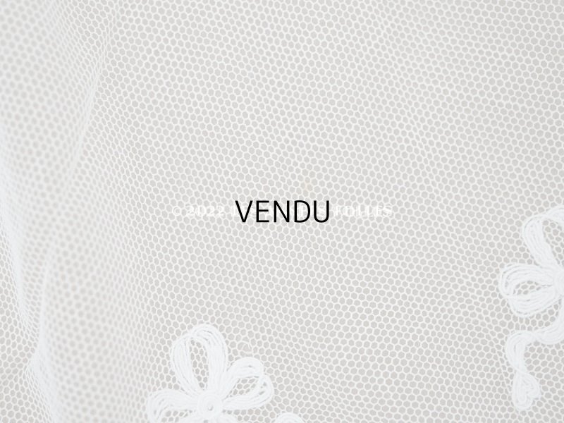 画像12: 【クリスマスセール2022対象外】アンティーク 花の刺繍入り 幅広レース 幅26.5〜28.5cm