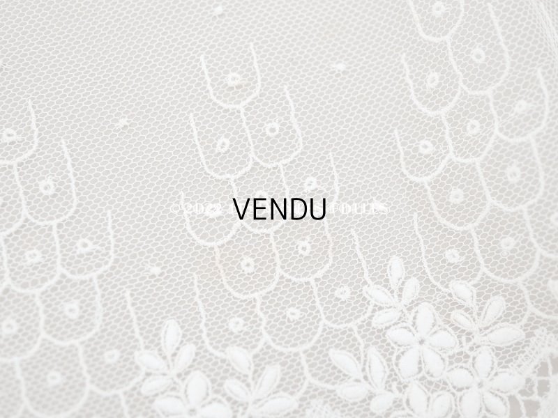 画像4: 【クリスマスセール2022対象外】アンティーク 花の刺繍入り 幅広レース   幅25.5cm