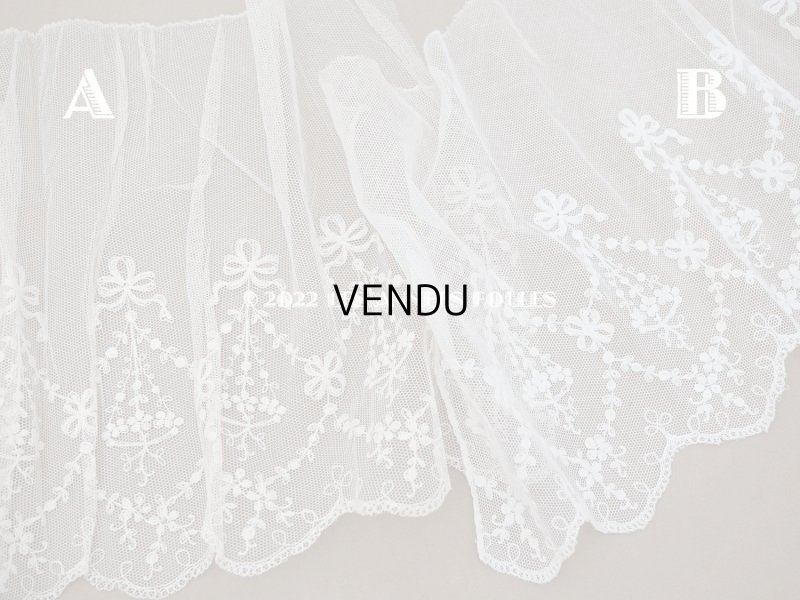 画像14: 【クリスマスセール2022対象外】アンティーク 花の刺繍入り 幅広レース 幅26.5〜28.5cm