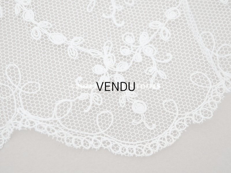 画像5: 【クリスマスセール2022対象外】アンティーク 花の刺繍入り 幅広レース 幅26.5〜28.5cm