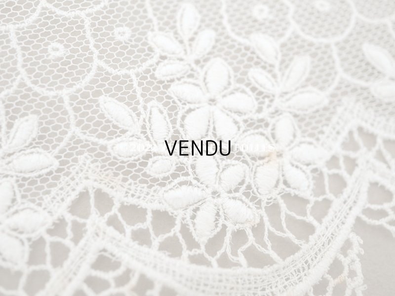 画像6: 【クリスマスセール2022対象外】アンティーク 花の刺繍入り 幅広レース   幅25.5cm