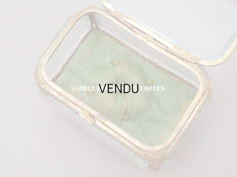 画像5: 【クリスマスセール2022対象外】19世紀末 アンティーク ジュエリーボックス グリーンのクッション ロカイユ装飾の脚