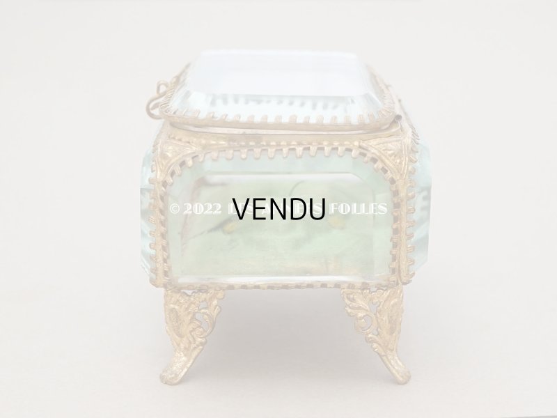 画像11: 【クリスマスセール2022対象外】19世紀末 アンティーク ジュエリーボックス グリーンのクッション ロカイユ装飾の脚