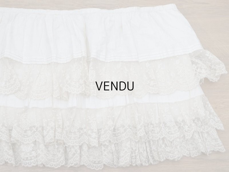画像7: 1900年代 アンティーク  ドレスの裾  4段のヴァランシエンヌレース 