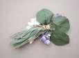 画像5: アンティーク 菫の布花 ホワイト＆薄紫 (5)