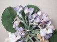 画像4: アンティーク 菫の布花 ホワイト＆薄紫 (4)