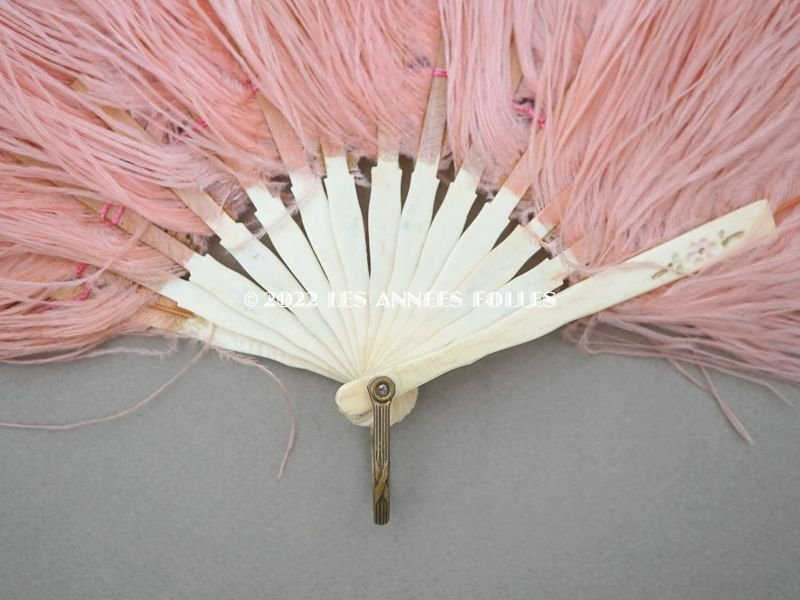 画像6: ＊蚤の市＊1900年代 アンティーク 小さな姉妹用　淡いピンクのフェザーの小さなファン 