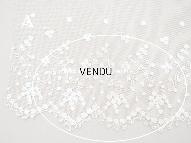 画像3: 【クリスマスセール2022対象外】アンティーク 花刺繍の幅広レース  92cm 幅11.5〜15cm