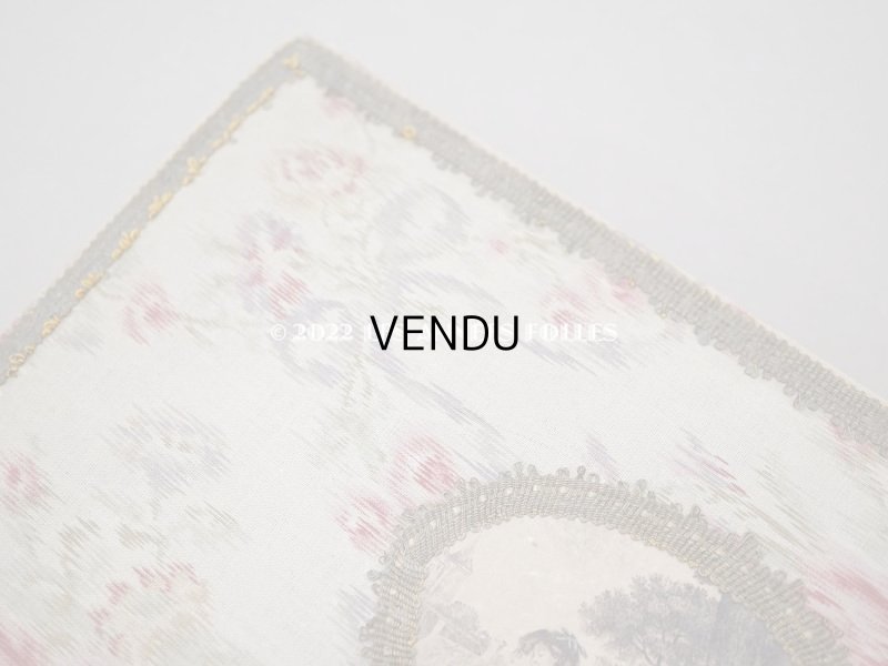 画像5: 【クリスマスセール2022対象外】 1900年代 アンティーク 薄紫色のリボン&薔薇のガーランド  カルトナージュボックス　ほぐし織り