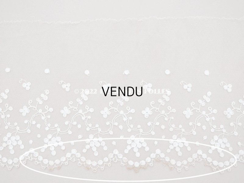 画像9: 【クリスマスセール2022対象外】アンティーク 花刺繍の幅広レース  92cm 幅11.5〜15cm