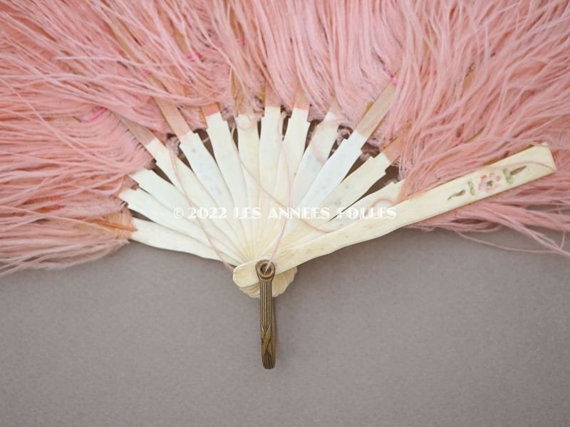 画像10: ＊蚤の市＊1900年代 アンティーク 小さな姉妹用　淡いピンクのフェザーの小さなファン 