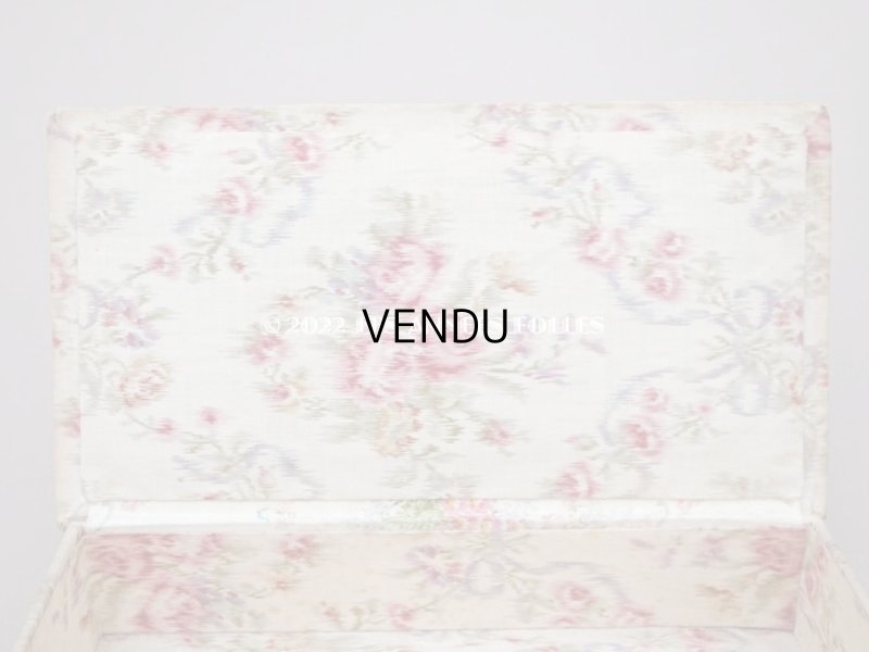 画像7: 【クリスマスセール2022対象外】 1900年代 アンティーク 薄紫色のリボン&薔薇のガーランド  カルトナージュボックス　ほぐし織り