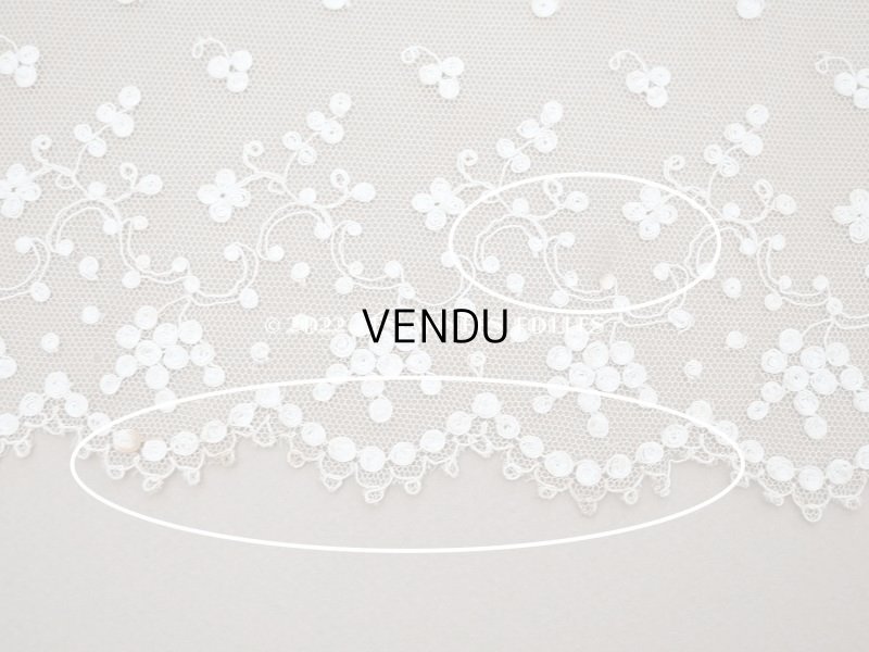 画像8: 【クリスマスセール2022対象外】アンティーク 花刺繍の幅広レース  92cm 幅11.5〜15cm