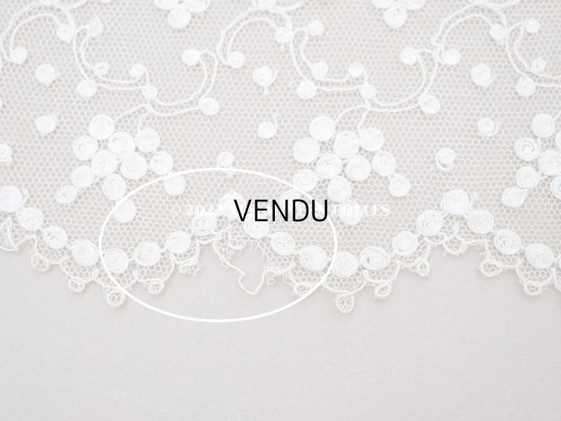 画像11: 【クリスマスセール2022対象外】アンティーク 花刺繍の幅広レース  92cm 幅11.5〜15cm