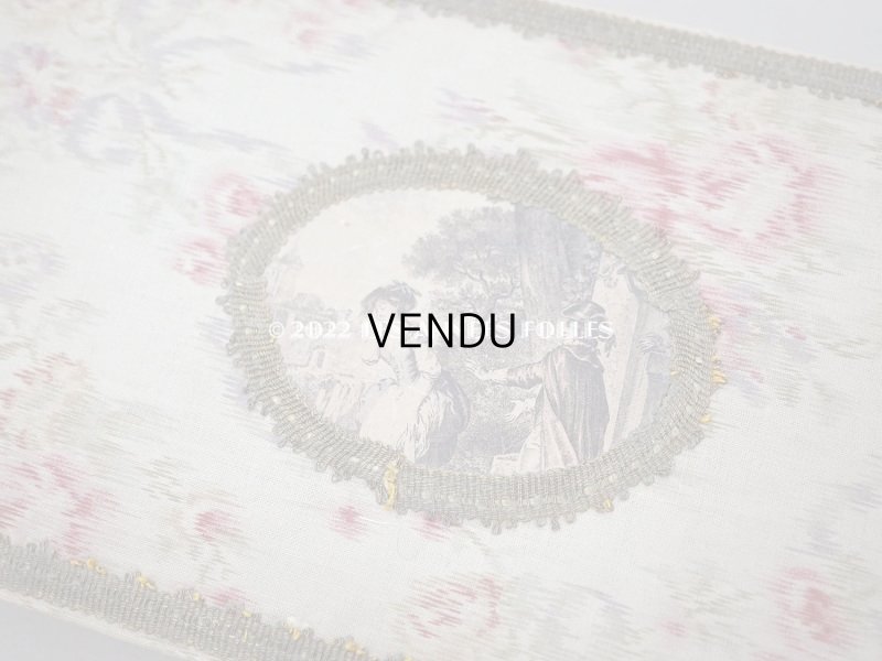 画像4: 【クリスマスセール2022対象外】 1900年代 アンティーク 薄紫色のリボン&薔薇のガーランド  カルトナージュボックス　ほぐし織り