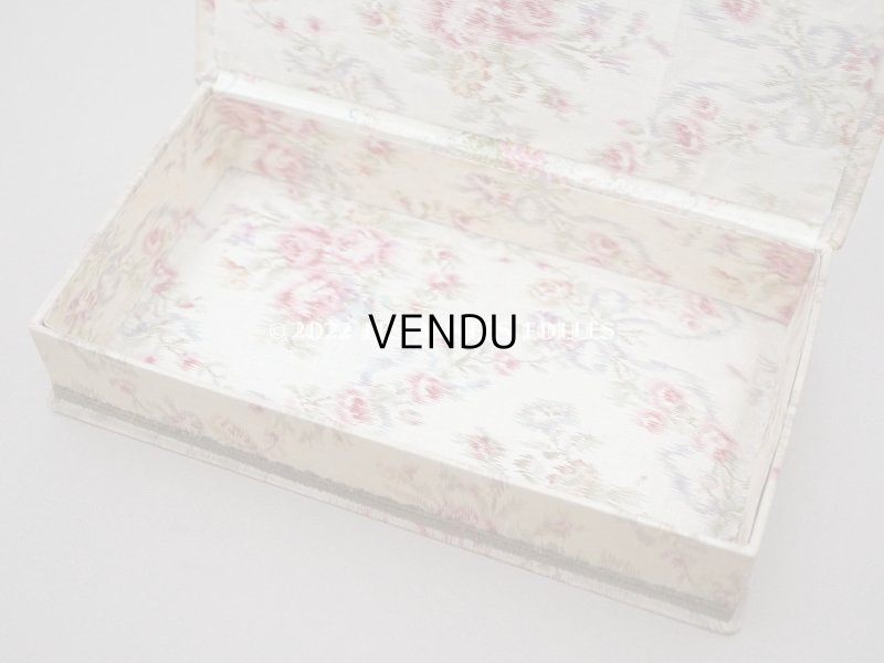 画像6: 【クリスマスセール2022対象外】 1900年代 アンティーク 薄紫色のリボン&薔薇のガーランド  カルトナージュボックス　ほぐし織り