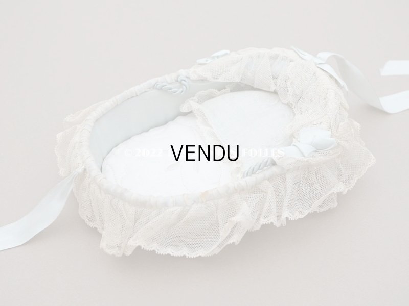 画像21: 【クリスマスセール2022対象外】アンティーク  ドールベッド & ドールドレスのセット ベビードール用　手縫い＆手刺繍＆手編みのレース