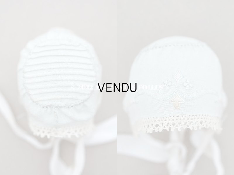 画像6: 【クリスマスセール2022対象外】アンティーク  ドールベッド & ドールドレスのセット ベビードール用　手縫い＆手刺繍＆手編みのレース