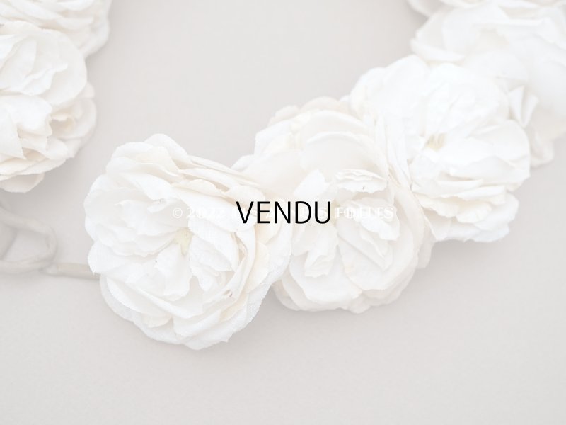 画像6: アンティーク 薔薇の布花のティアラ 花冠  オフホワイト