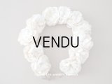 アンティーク 薔薇の布花のティアラ 花冠  オフホワイト