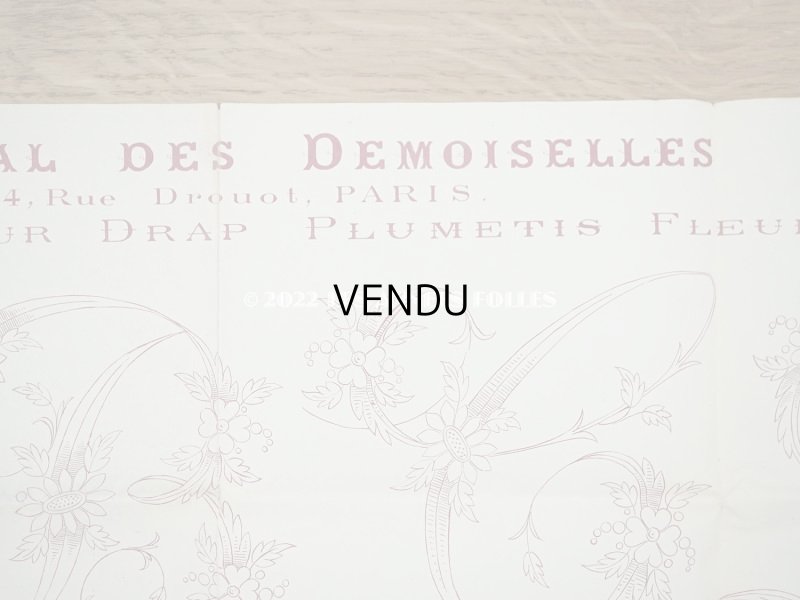 画像4: 19世紀末 アンティーク 大きな刺繍図案 65×50cm - JOURNAL DES DEMOISELLES -