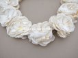 画像8: アンティーク 薔薇の布花のティアラ 花冠  オフホワイト
