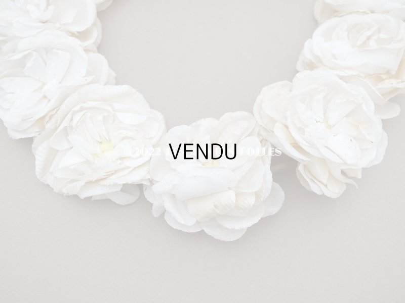 画像8: アンティーク 薔薇の布花のティアラ 花冠  オフホワイト