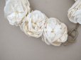 画像9: アンティーク 薔薇の布花のティアラ 花冠  オフホワイト