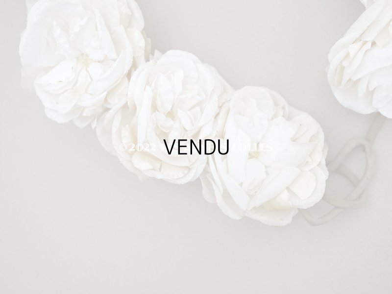 画像9: アンティーク 薔薇の布花のティアラ 花冠  オフホワイト