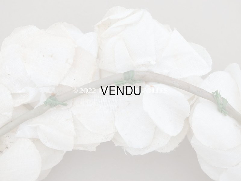 画像10: アンティーク 薔薇の布花のティアラ 花冠  オフホワイト