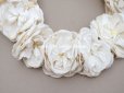 画像7: アンティーク 薔薇の布花のティアラ 花冠  オフホワイト