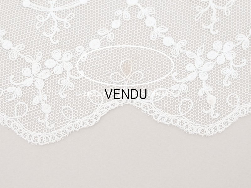 画像6: アンティーク 花の刺繍入り 幅広レース 幅28〜30cm
