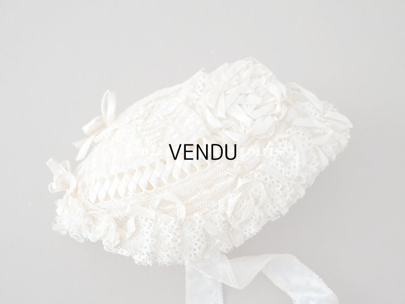 画像6: アンティーク 新品同様 バテム用　レース&フリル使いのボネ ベビー用ボネ