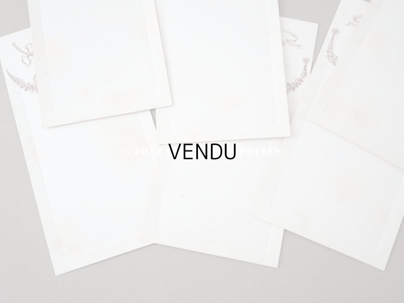 画像5: 未使用 アンティーク メニューカード 18枚セット 薔薇＆リボンのガーランド MENU ルイ16世スタイル 