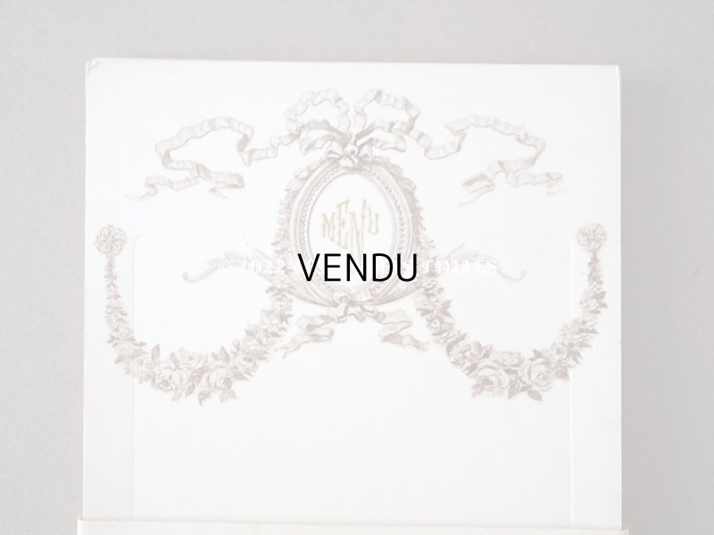 画像3: 未使用 アンティーク メニューカード 18枚セット 薔薇＆リボンのガーランド MENU ルイ16世スタイル 