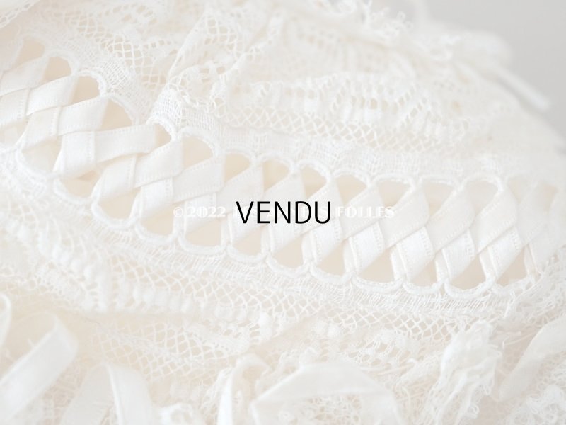 画像5: アンティーク 新品同様 バテム用　レース&フリル使いのボネ ベビー用ボネ