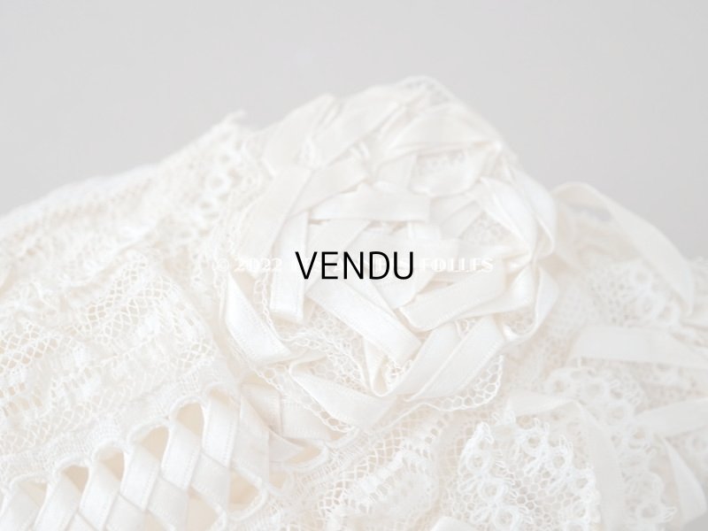 画像7: アンティーク 新品同様 バテム用　レース&フリル使いのボネ ベビー用ボネ