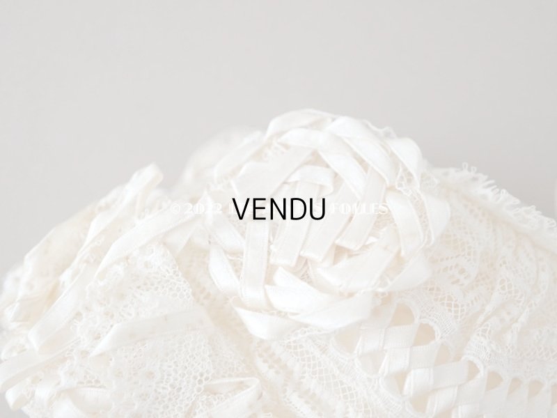 画像3: アンティーク 新品同様 バテム用　レース&フリル使いのボネ ベビー用ボネ