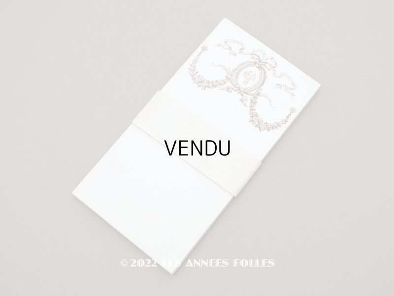 画像1: 未使用 アンティーク メニューカード 18枚セット 薔薇＆リボンのガーランド MENU ルイ16世スタイル 