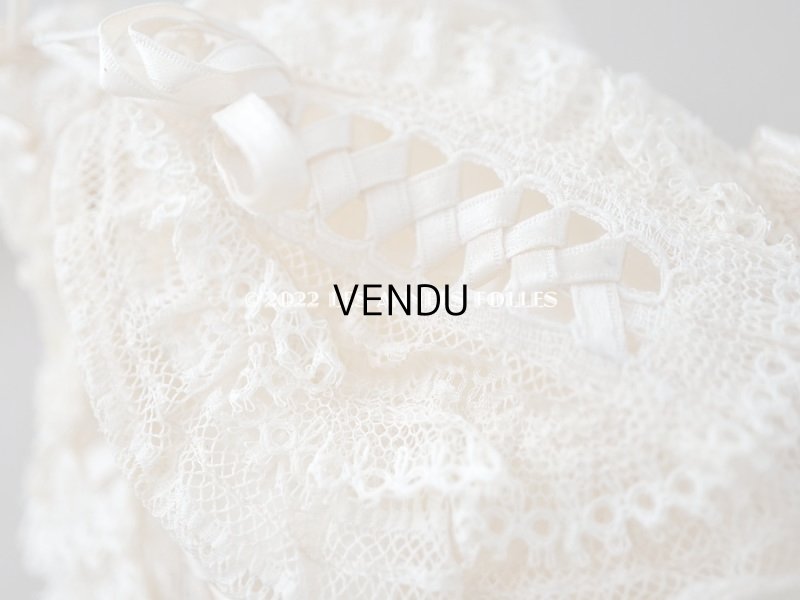 画像9: アンティーク 新品同様 バテム用　レース&フリル使いのボネ ベビー用ボネ