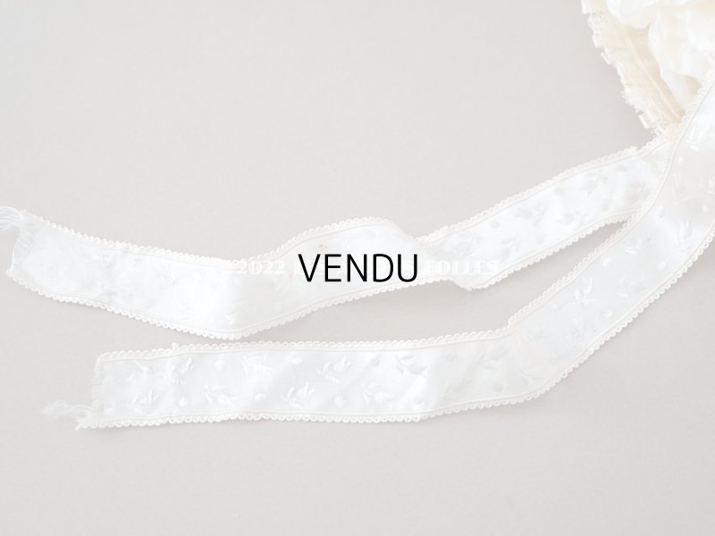 画像11: アンティーク 新品同様 バテム用　レース&フリル使いのボネ ベビー用ボネ