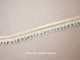 1900年代 アンティーク レース アイボリー＆水色　3.2m 幅10mm