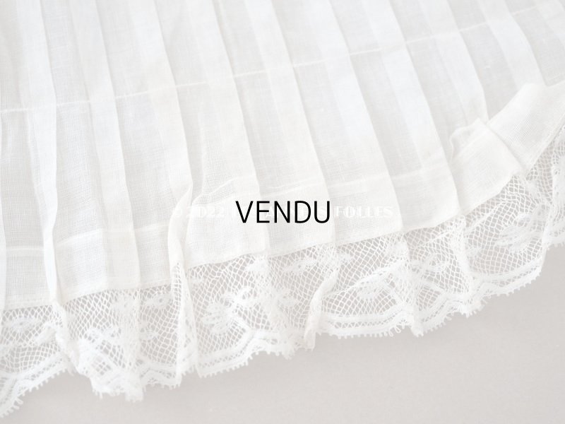 画像4: 1900年代 アンティーク 幅広 ドレスの裾  プリーツ入り レース付き 幅18cm　 エクリュ